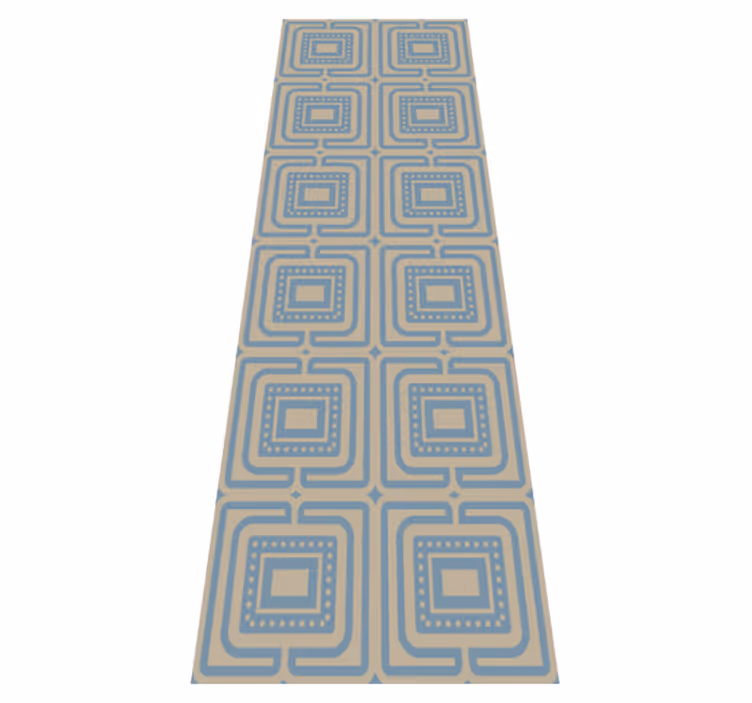 Tapis vinyle chambre texture carrés bronze et bleu foncé - TenStickers