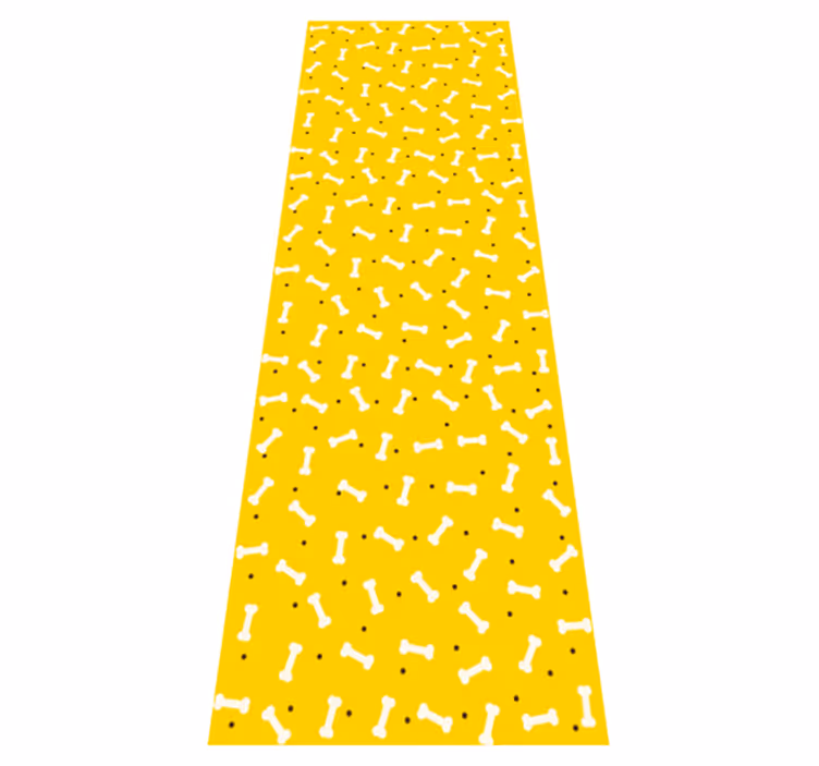 Tapis vinyle chambre os de chien sur fond jaune mignon - TenStickers
