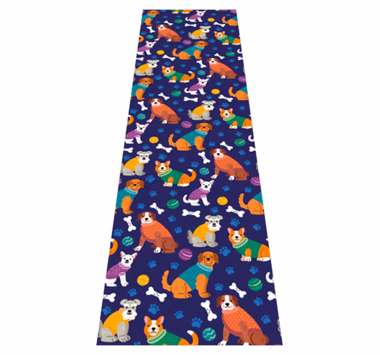 Tapis vinyle chambre motif chiens colorés étonnants - TenStickers