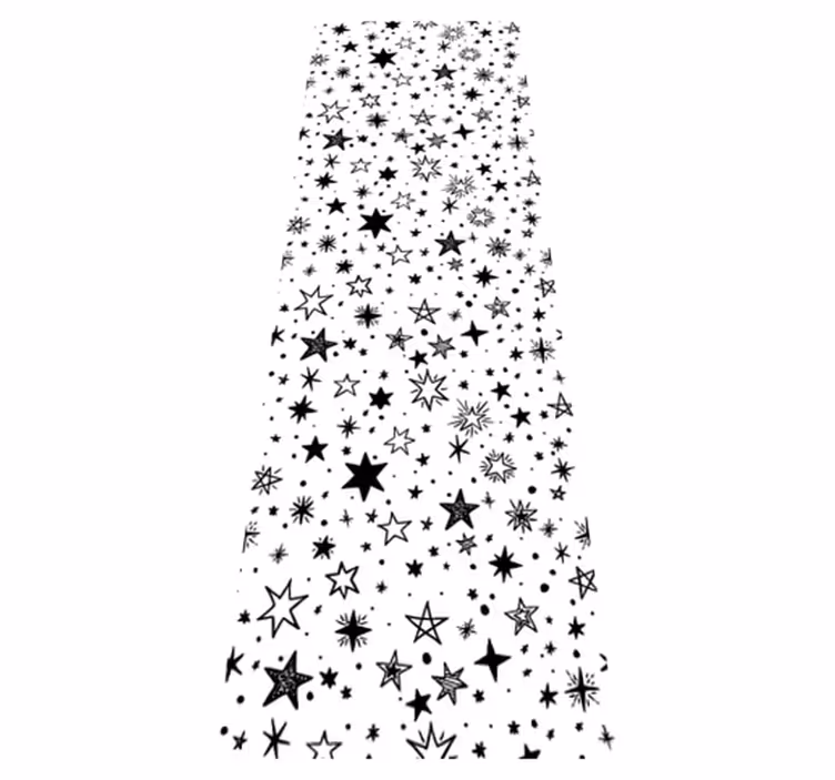 Tapis vinyle chambre motif étoiles noires sur fond blanc - TenStickers