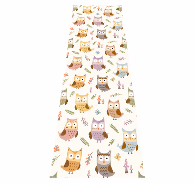 Tapis vinyle chambre hiboux mignons avec métiers - TenStickers