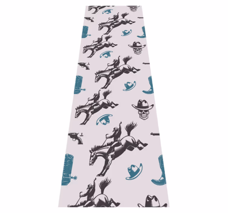 Tapis vinyle chambre motif cheval cowboy - TenStickers