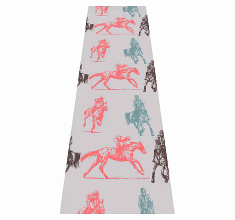 Tapis vinyle chambre motif chevaux sur fond gris - TenStickers
