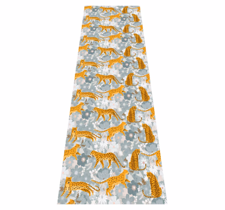 Tapis vinyle chambre animaux exotiques dessinés à la main - TenStickers