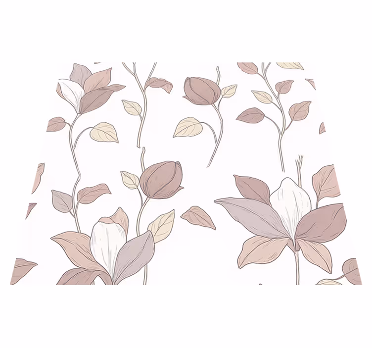 Tapis vinyle chambre fleurs roses - TenStickers