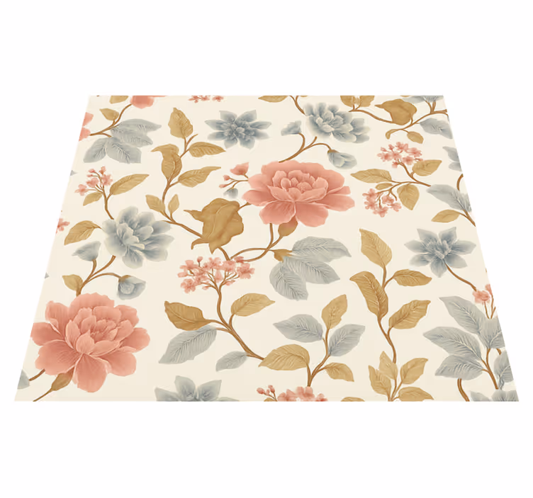 Tapis vinyle chambre floral romantique - TenStickers