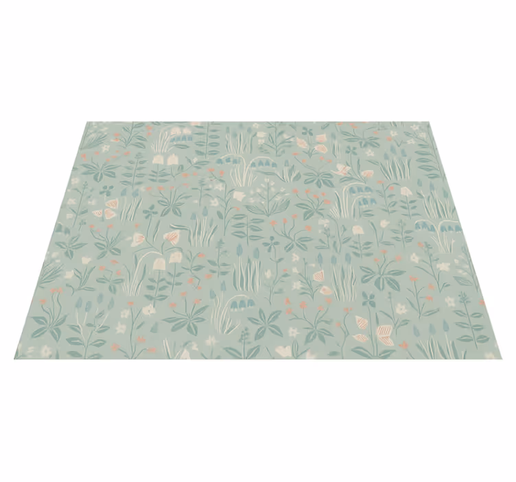 Tapis vinyle chambre fleuri scandinave - TenStickers