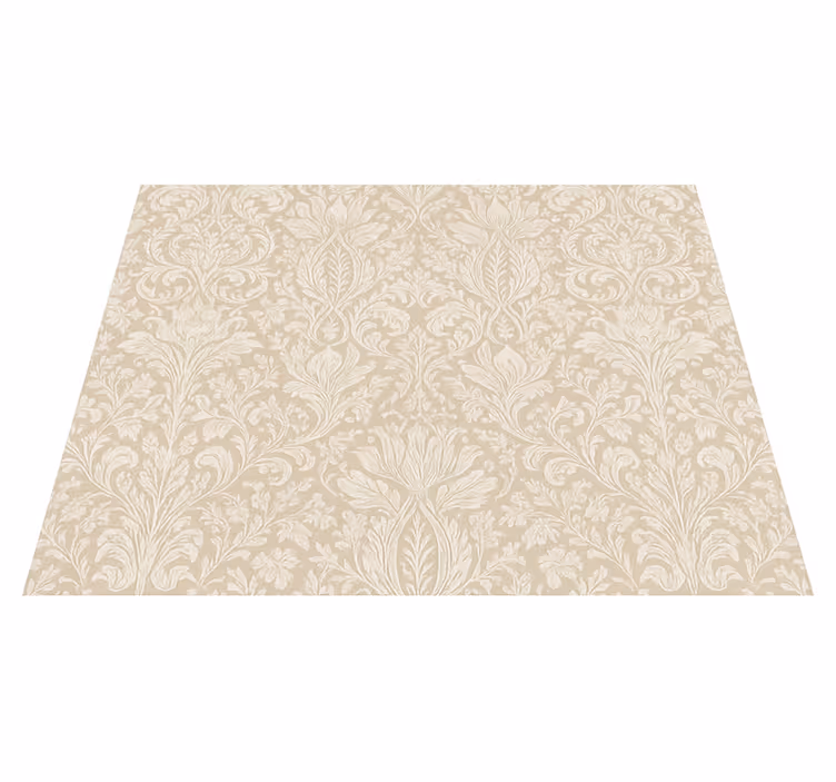 Tapis vinyle chambre fleurs classiques beiges - TenStickers