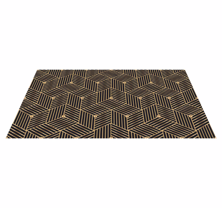 Tapis vinyle géométrique motif déco doré - TenStickers