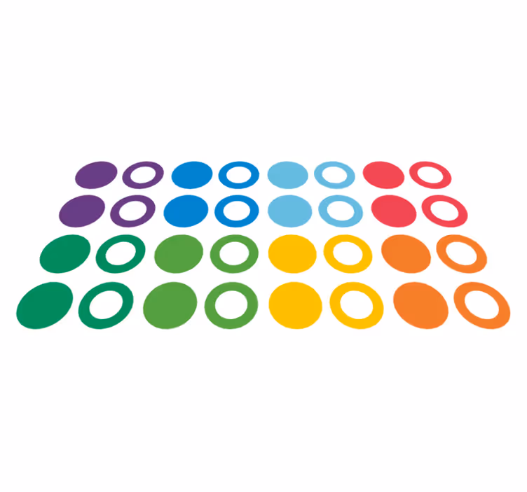 Tapis vinyle géométrique cercles aux couleurs arc-en-ciel - TenStickers