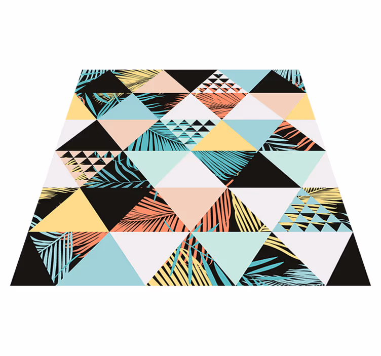Tapis vinyle géométrique triangles de jungle - TenStickers