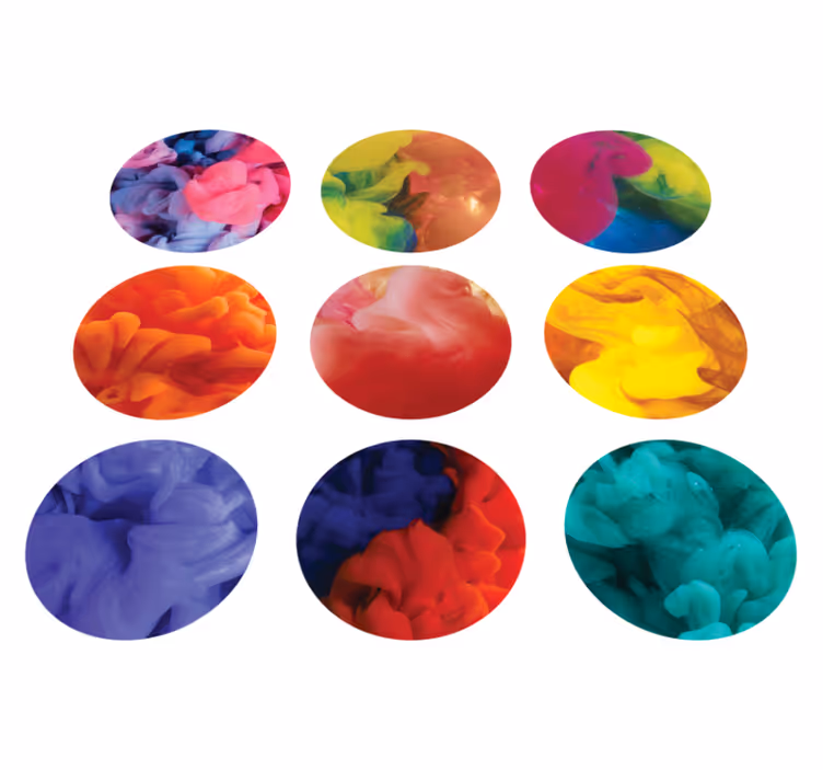 Tapis vinyle géométrique set de stickers fumée colorée - TenStickers