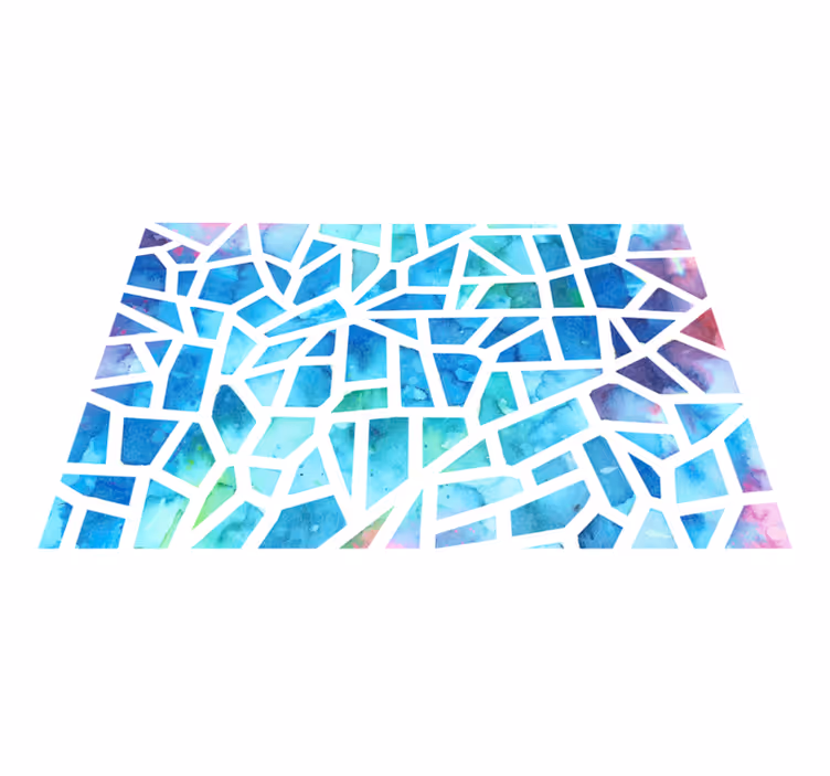 Tapis vinyle géométrique mosaïque triangulaire aquarelle - TenStickers