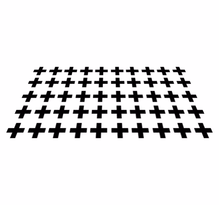 Tapis vinyle géométrique croix noires et blanches - TenStickers