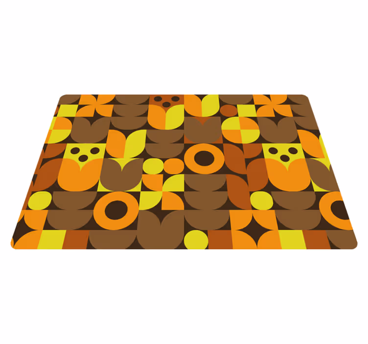 Tapis vinyle géométrique abstrait années 70 - TenStickers