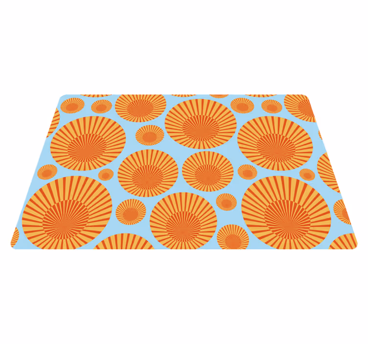 Tapis vinyle géométrique 70's soleil laptop - TenStickers