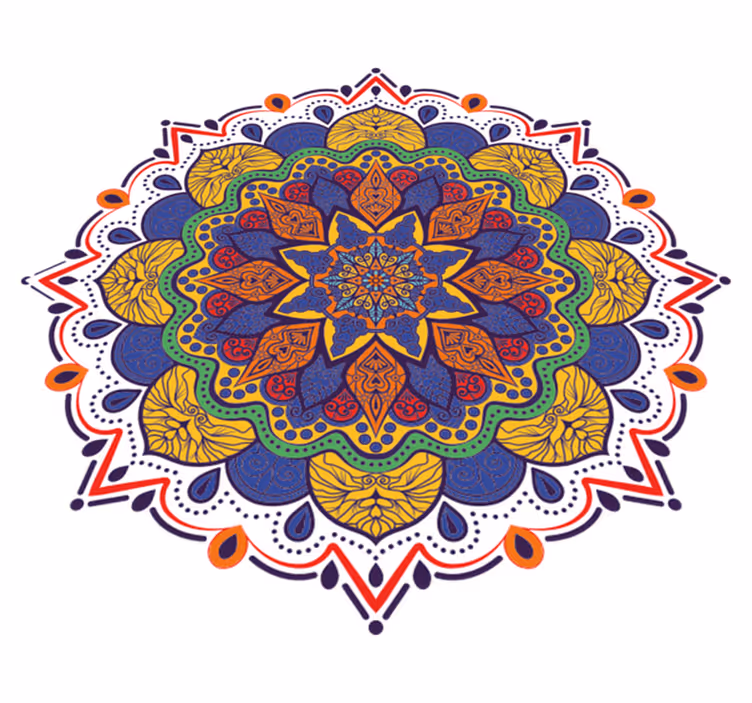 Tapis vinyle géométrique mandala floral coloré - TenStickers