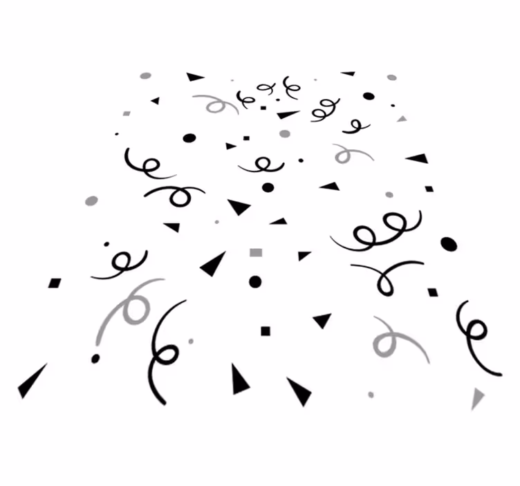 Tapis vinyle géométrique confettis noirs et gris - TenStickers