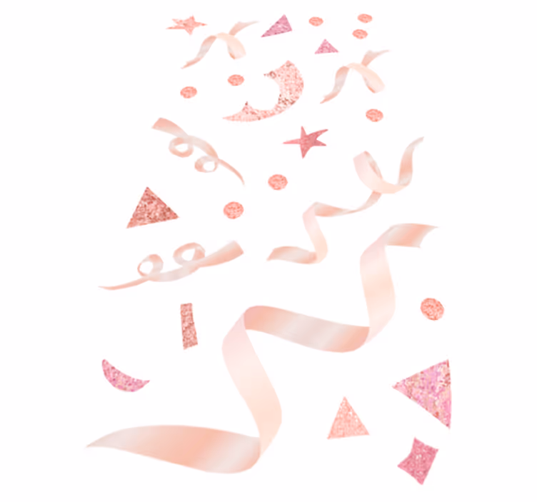 Tapis vinyle géométrique confetti rose clair - TenStickers
