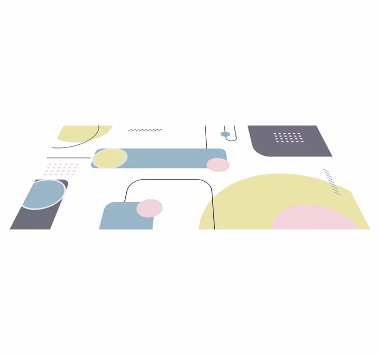Tapis vinyle géométrique fond géométrique pastel - TenStickers
