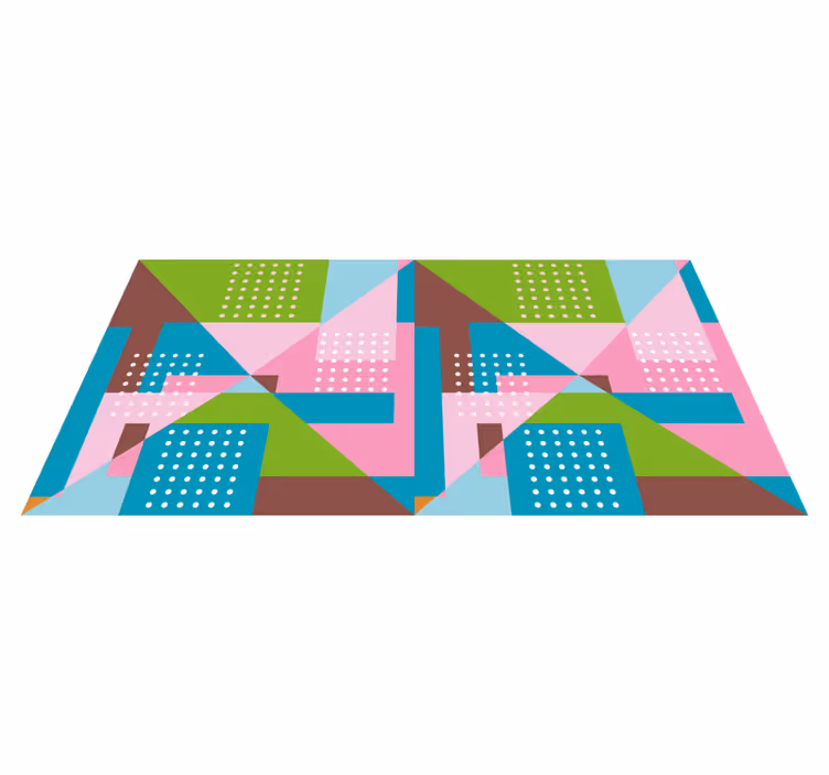 Tapis vinyle géométrique motif pastel - TenStickers