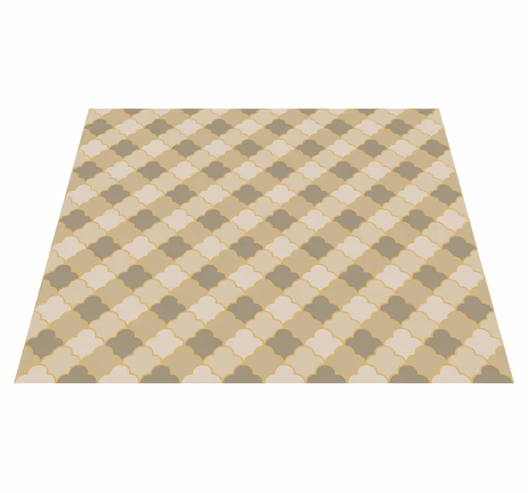 Tapis vinyle géométrique motif art déco beige - TenStickers