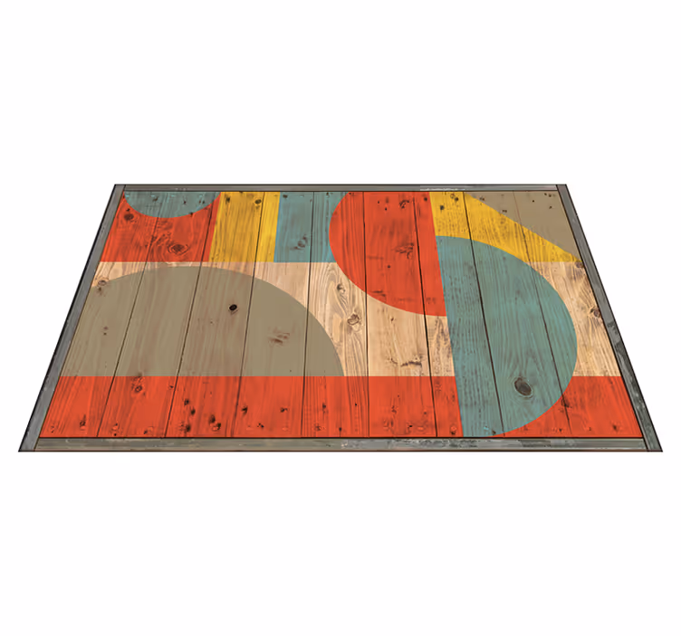 Tapis vinyle géométrique bois naturel - TenStickers