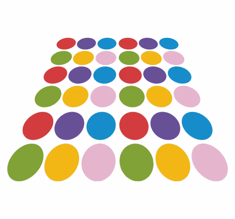 Tapis vinyle géométrique motif cercles colorés - TenStickers