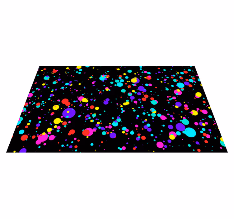 Tapis vinyle géométrique motif bulles colorées - TenStickers