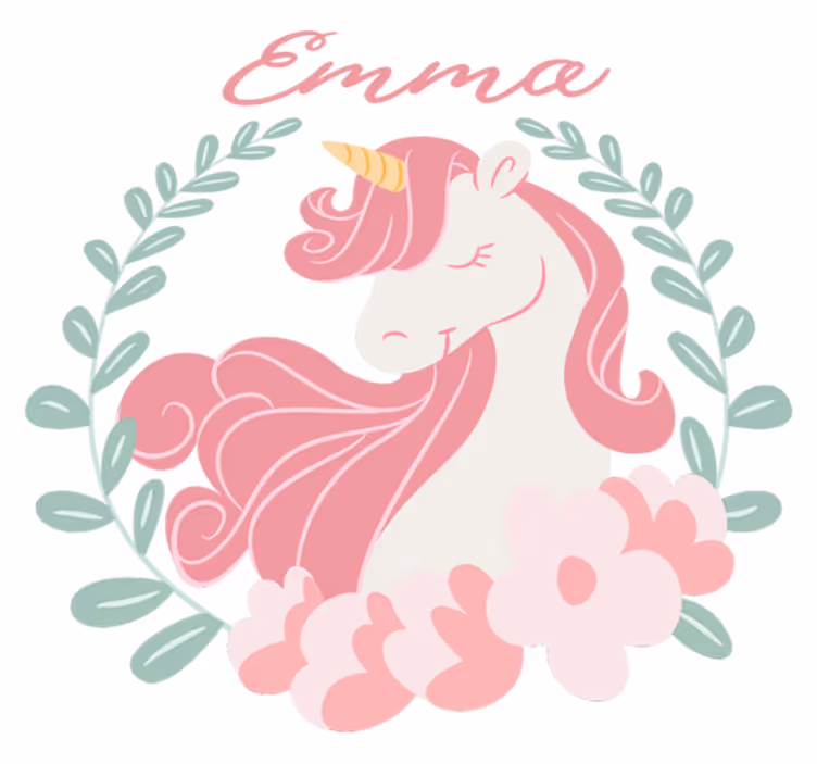 Tapis vinyle pour enfants licorne princesse personnalisée - TenStickers