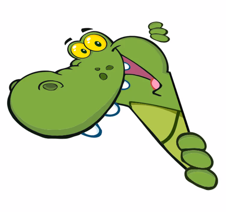 Tapis vinyle pour enfants crocodile vert joyeux - TenStickers