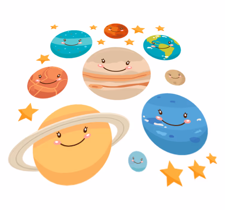 Tapis vinyle pour enfants sticker planètes système solaire - TenStickers