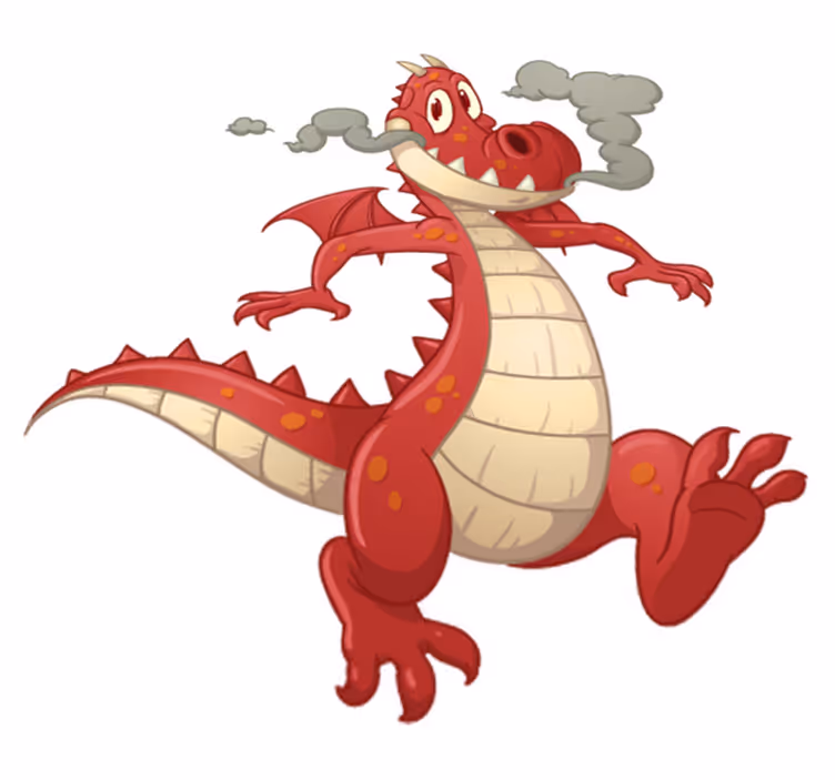 Tapis vinyle pour enfants dragon rouge - TenStickers