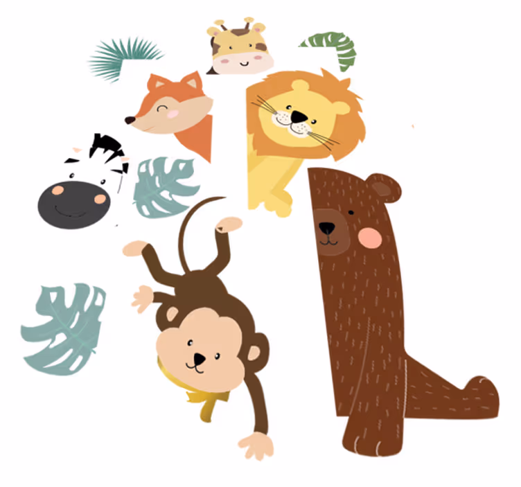 Tapis vinyle pour enfants animaux à la porte - TenStickers