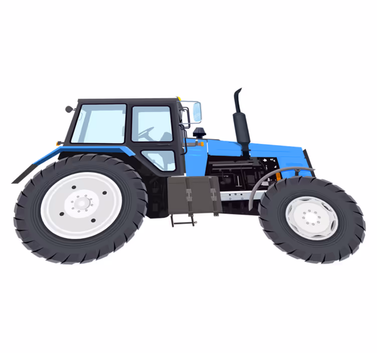 Tapis vinyle pour enfants tracteur moderne bleu - TenStickers
