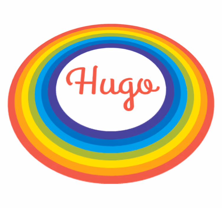 Tapis vinyle pour enfants cercle arc-en-ciel avec nom - TenStickers