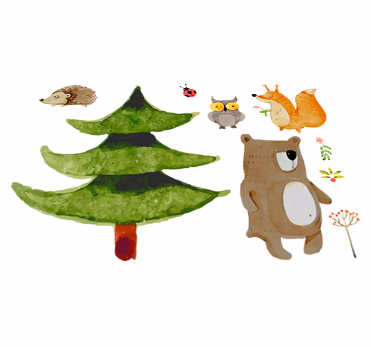 Tapis vinyle pour enfants animaux de la forêt sauvage - TenStickers