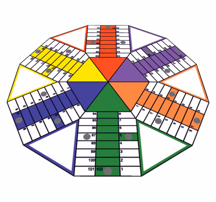 Tapis vinyle pour enfants motif parchis géométrique - TenStickers