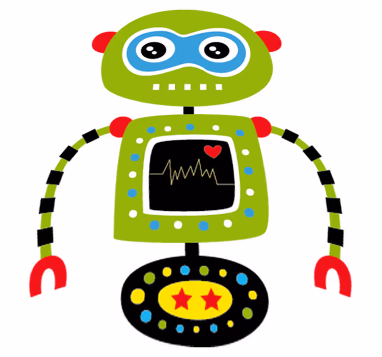 Tapis vinyle pour enfants robot vert - TenStickers