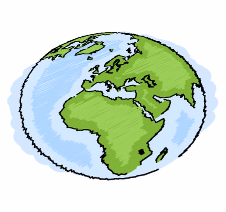 Tapis vinyle pour enfants carte du monde verte et bleue - TenStickers