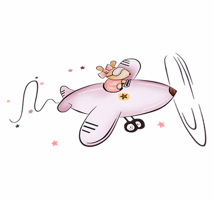 Tapis vinyle pour enfants petite souris dans un avion - TenStickers