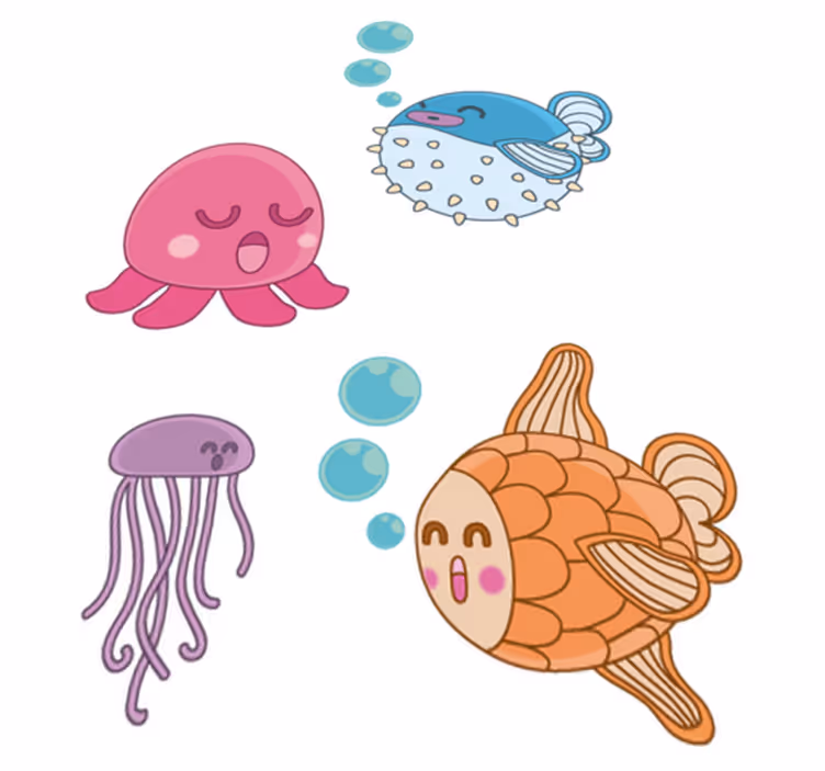 Tapis vinyle pour enfants illustration de poissons - TenStickers