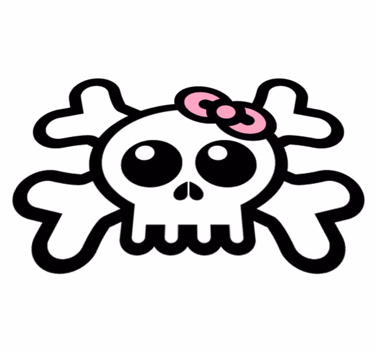 Tapis vinyle pour enfants tête de mort avec ruban - TenStickers