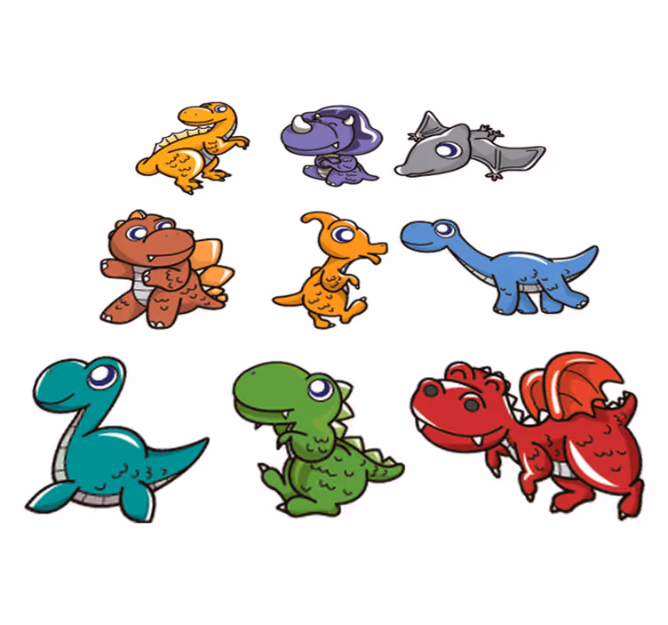 Tapis vinyle pour enfants dinosaures bébés - TenStickers