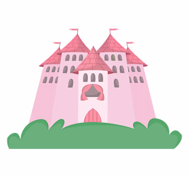 Tapis vinyle pour enfants château rose - TenStickers