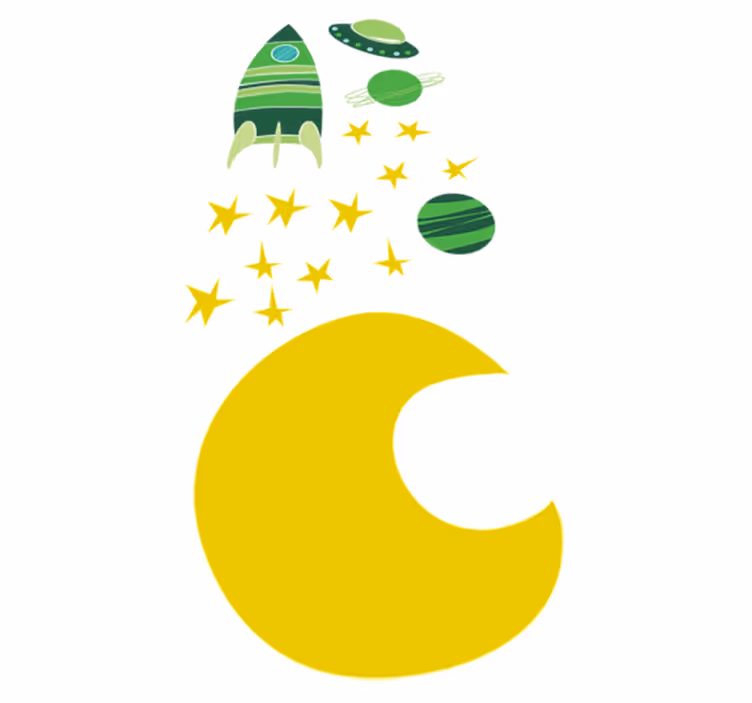 Tapis vinyle pour enfants motif spatial vert - TenStickers