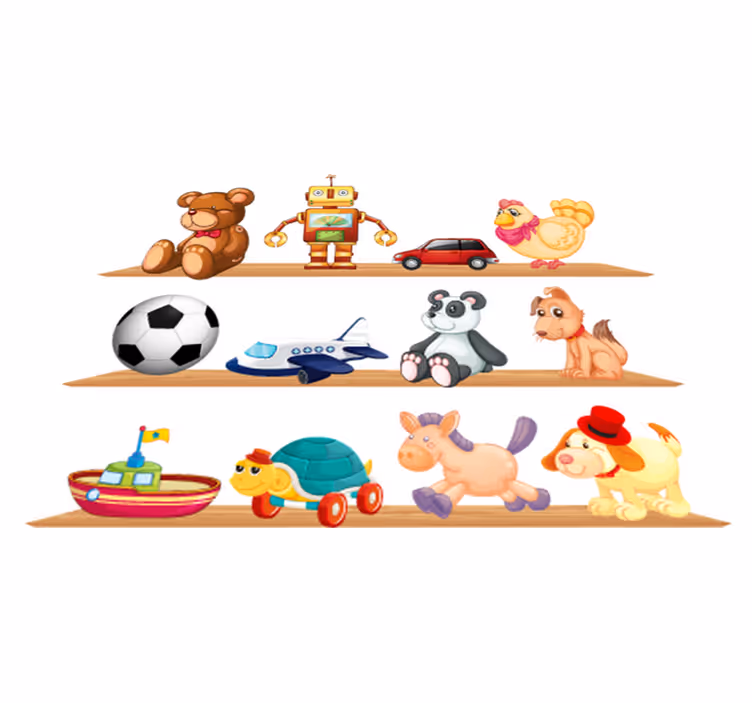 Tapis vinyle pour enfants étagères avec jouets - TenStickers
