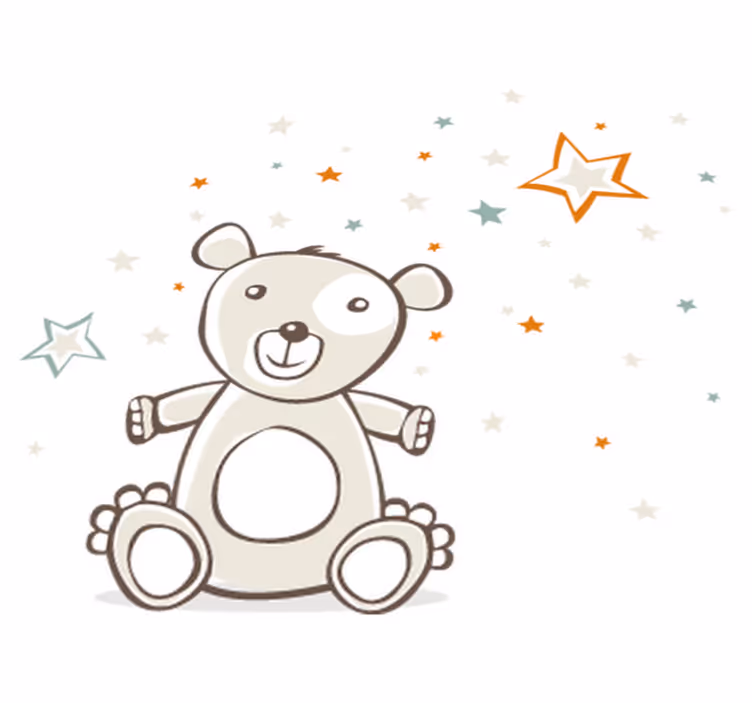 Tapis vinyle pour enfants ours en peluche étoilé - TenStickers
