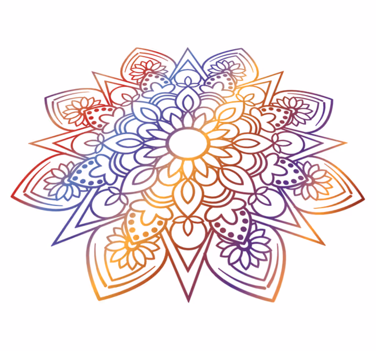 Tapis vinyle chambre mandala flamboyant et vivant - TenStickers
