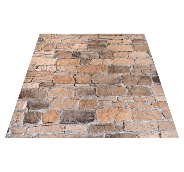 Tapis vinyle chambre motif rustique briques beige clair - TenStickers